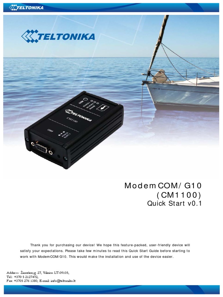 ModemCOM G10 Quick Start en CM1100 | PDF | Modem | General Packet Radio ...