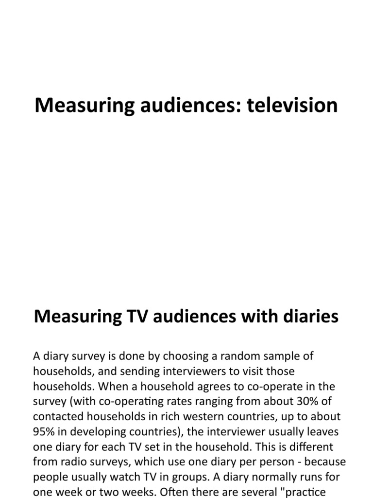 Measuring Audiences | PDF | Audience Measurement | Television