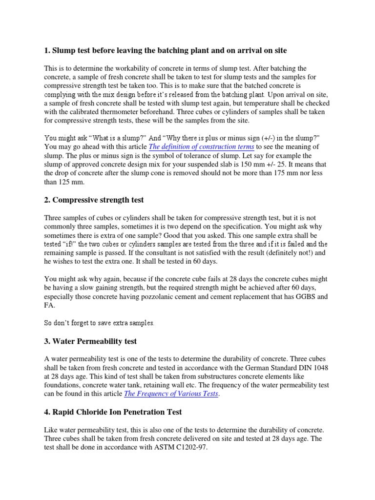 Durability Tests | PDF | Concrete | Structural Engineering
