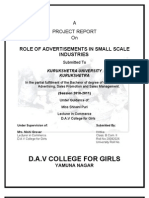 D.A.V College For Girls: Role of Advertisements in Small Scale Industries