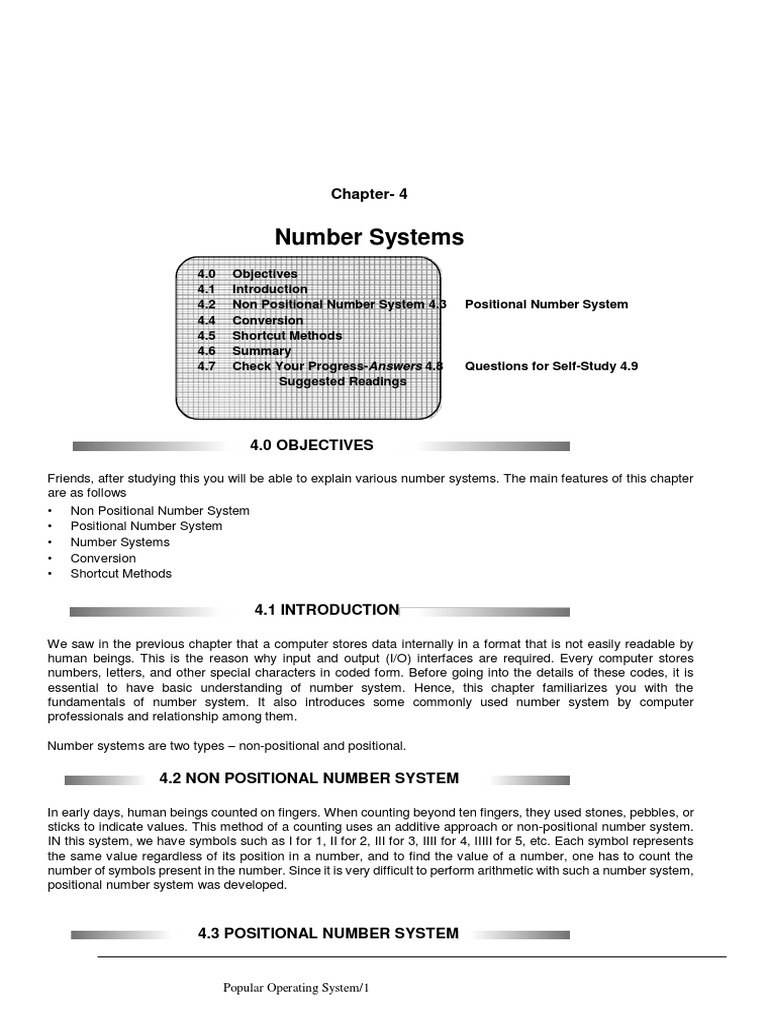 Number Systemss From BCA-121 Computer Fundamental PDF | PDF | Numbers ...