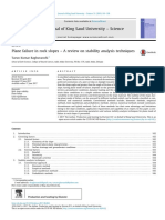 Review of Plane Failure in Rock Slopes