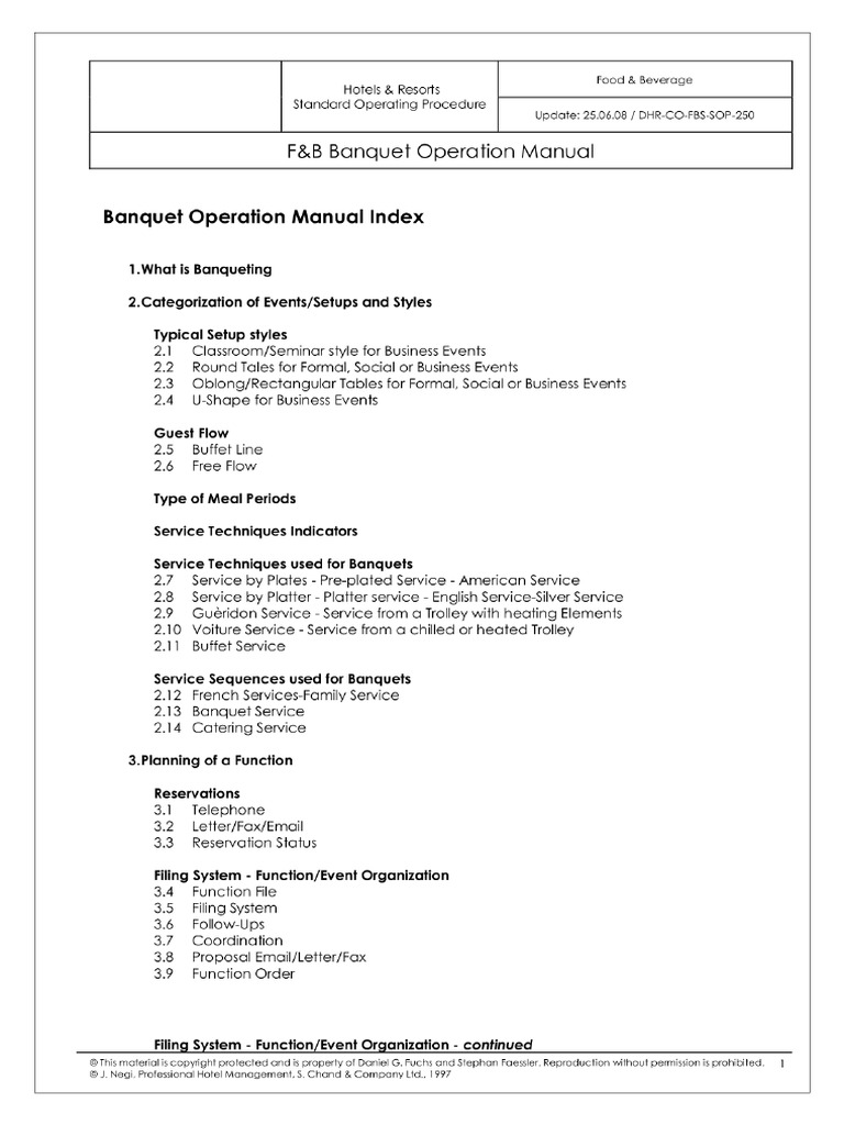 Banqueting | PDF