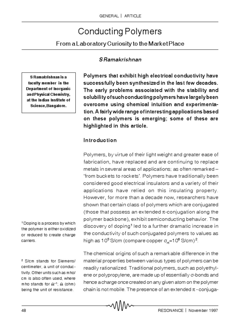 Conductive Polymers: A New Era | PDF