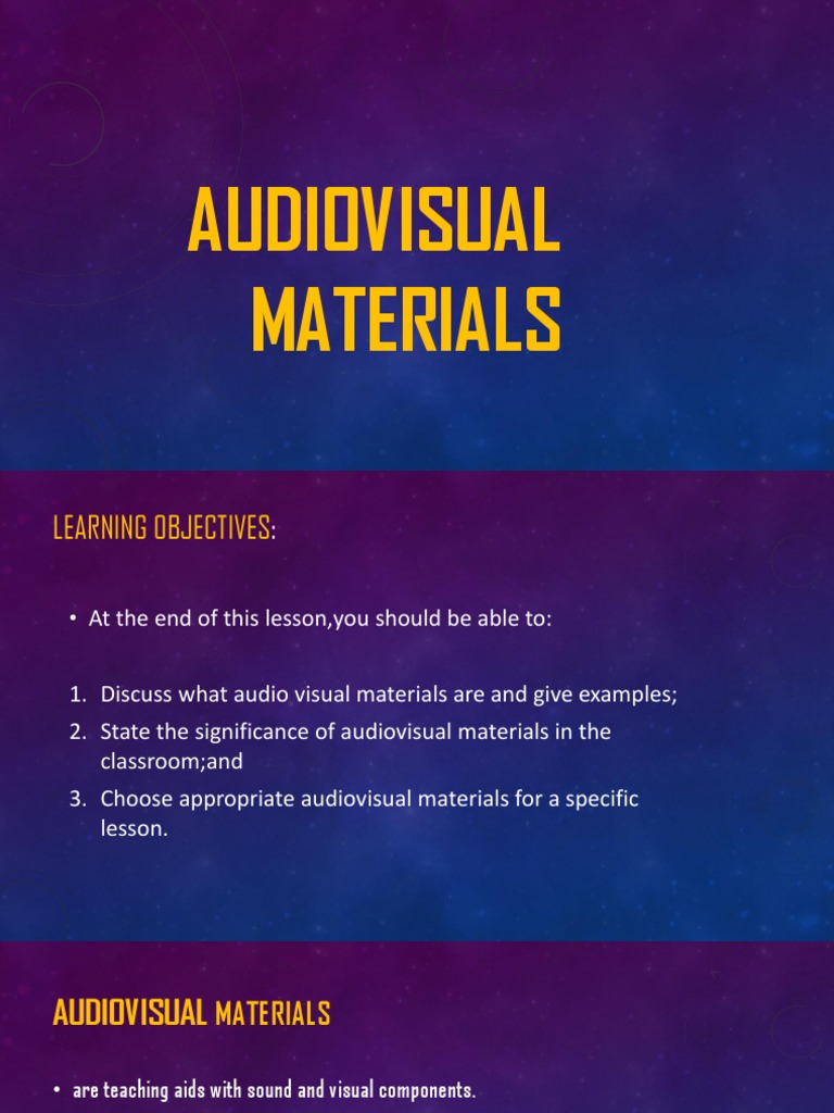 Audiovisual Materials | PDF | Teaching Method | Learning