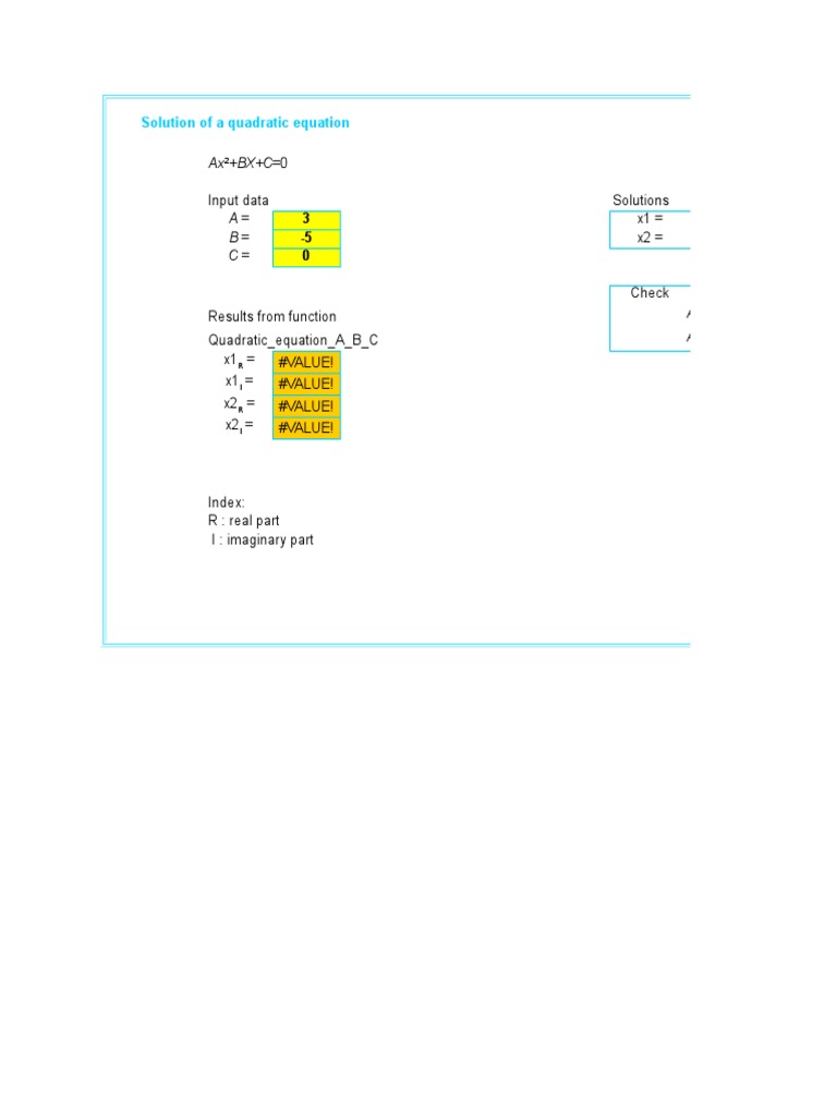 Math. Quadratic and Cubic Equations Solve With VBA Functions PDF