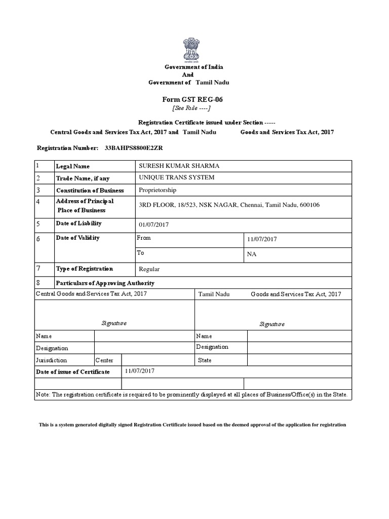 GST Registration | PDF | Taxation | Public Law