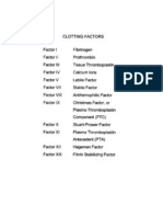 Clotting Factors