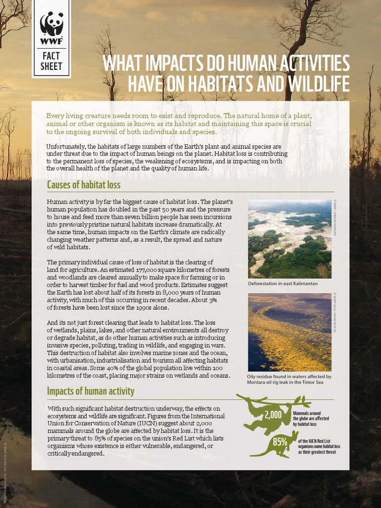 Pub Fact Sheet What Impacts Do Human Activities Have On Habitats and