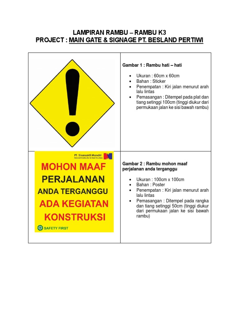 Lampiran Rambu - Rambu | PDF