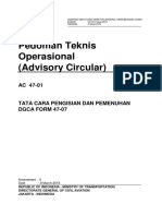 AC 47-01 Amdt 0 - Tata Cara Pengisian Dan Pemenuhan DGCA Form 47-07 PDF