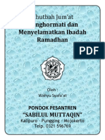 Khutbah Jum'at Menghormati Dan Menyalamtkan Ibadah Ramadhan