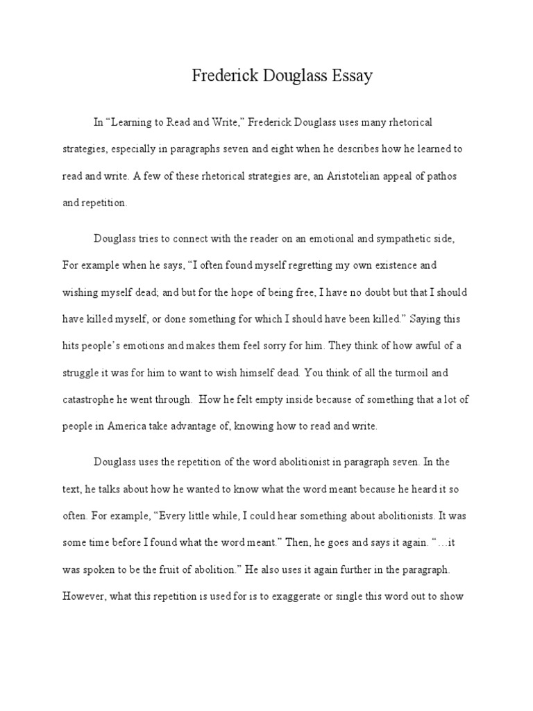 Реферат: Fredrick Douglas Essay Research Paper Adam ConnersAdam