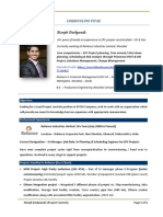 CV Summary for Manjit Deshpande