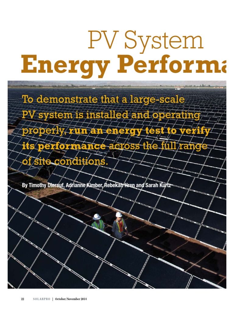 PV System Energy Performance Evaluations SP7.6 | PDF | Photovoltaic ...