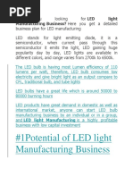 Led Bulp Manufacturing Buisness