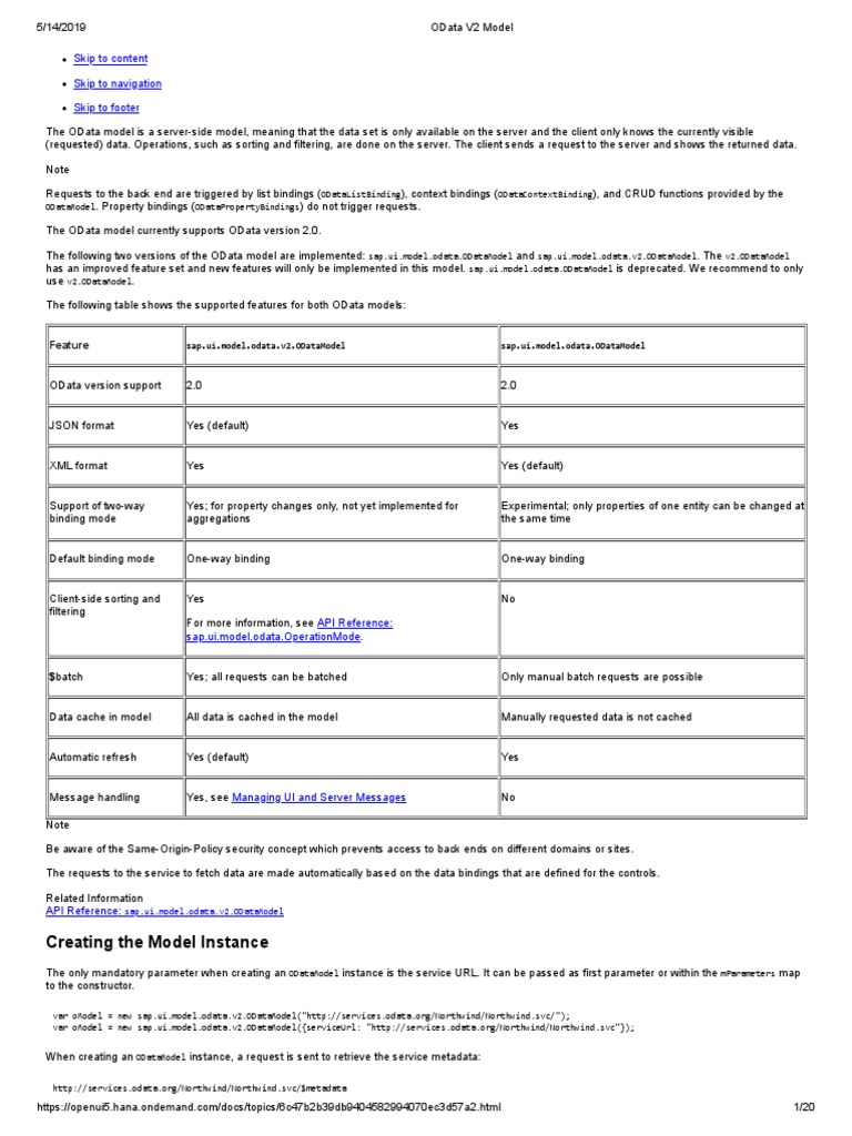 OData V2 Model | PDF | Conceptual Model | Constructor (Object Oriented ...