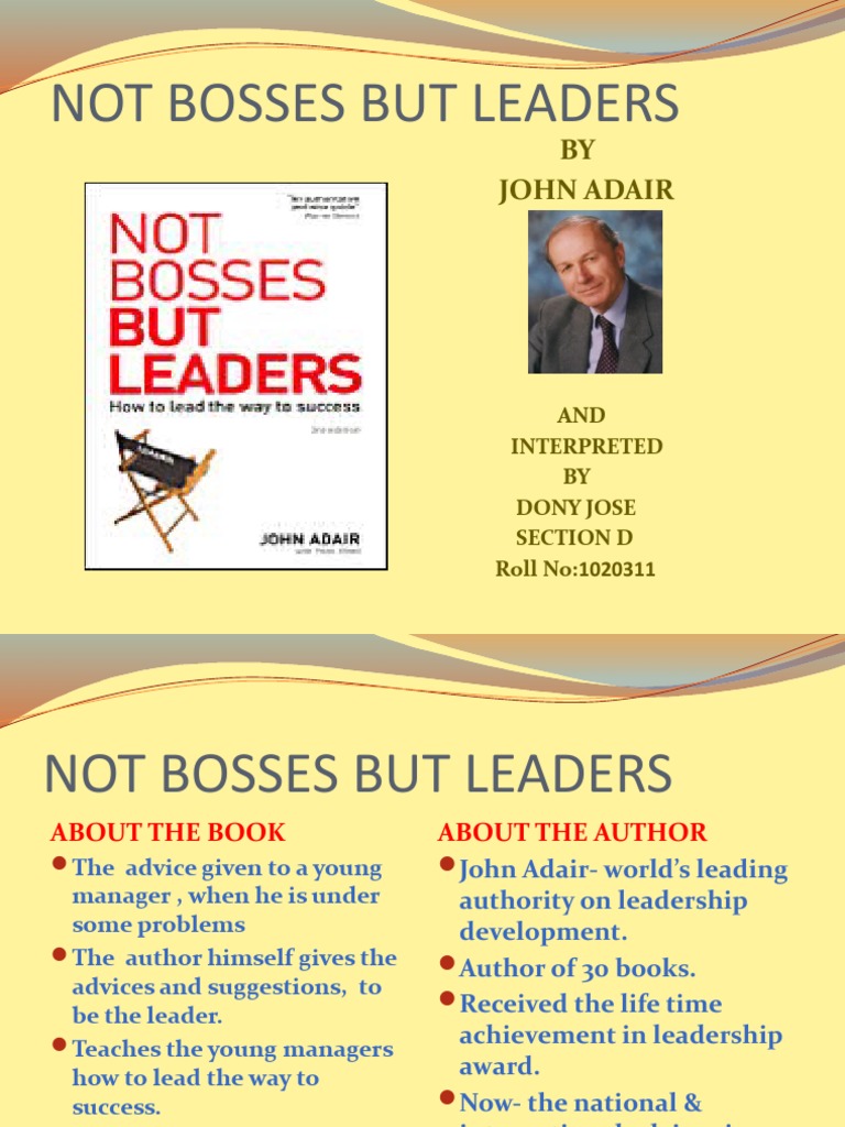 on-not-bosses-but-leaders-pdf-leadership-behavioural-sciences