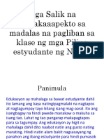 Mga Salik Na Nakakaaapekto Sa Madalas Na Pagliban