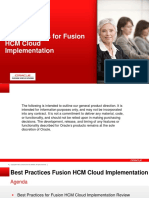 Best Practices For Fusion HCM Cloud Implementation