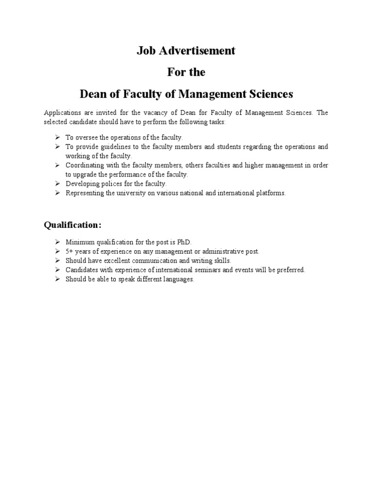 Job Advertisement 1 | PDF