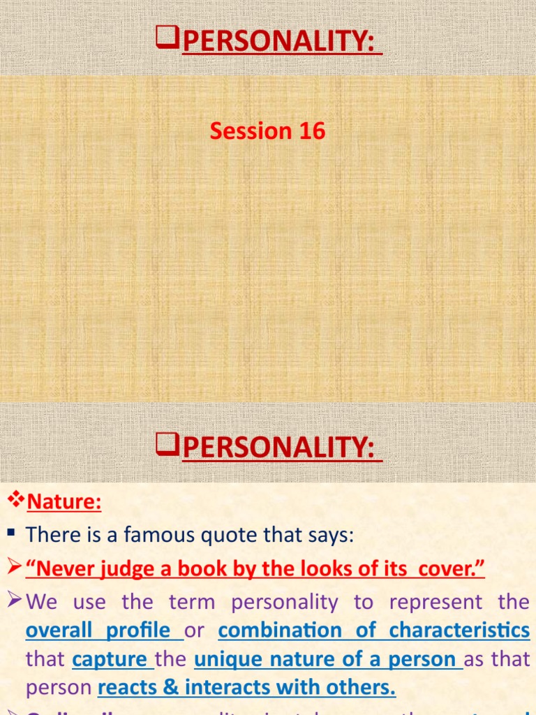 Personality Session 16 | PDF | Extraversion And Introversion ...