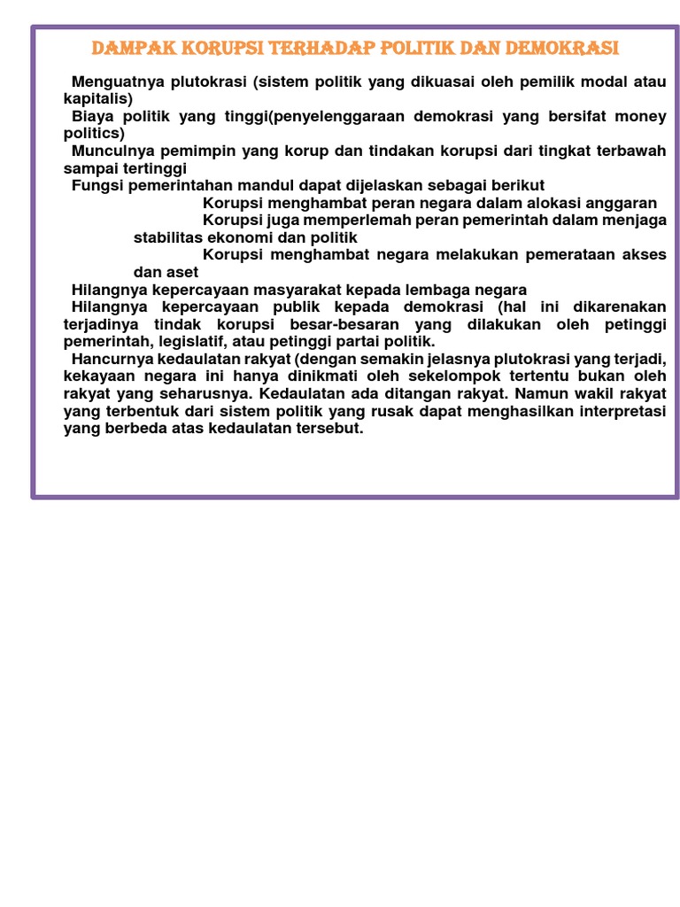 Dampak korupsi pada kesehatan masyarakat