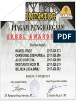 Piagam Penghargaan Nomitator SKBBL C14