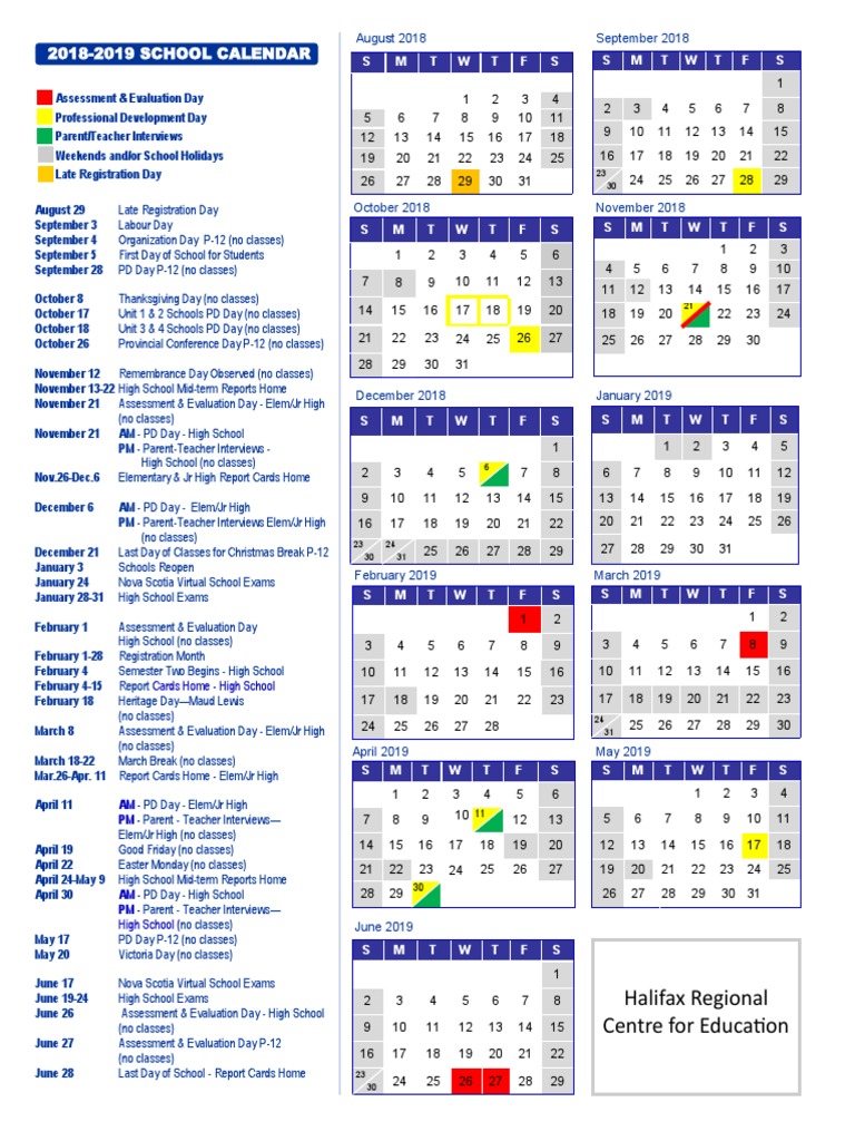 Hrce School Calendar 2018-19 PDF | PDF | Festival | Holidays