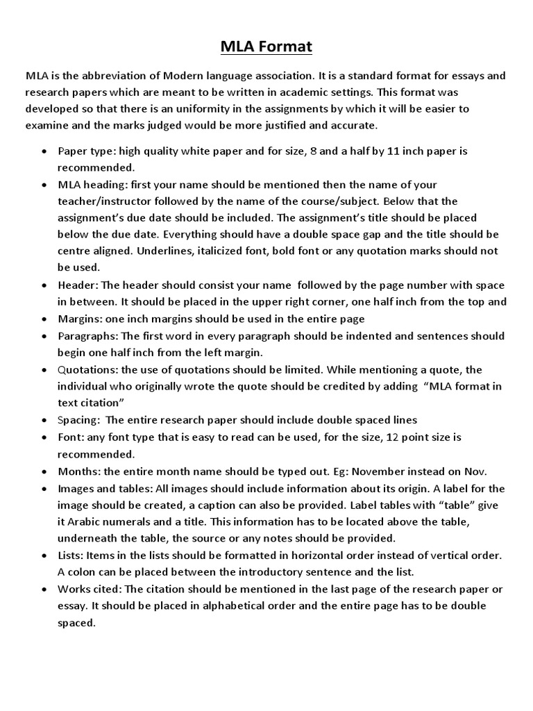 MLA Format | PDF | Citation | Paragraph