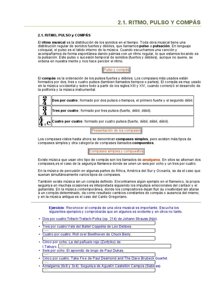 Ritmo Pulso y Compas | PDF | Acorde (Música) | Escala (música)