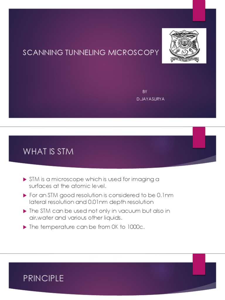STM | PDF | Scanning Tunneling Microscope | Quantum Tunnelling