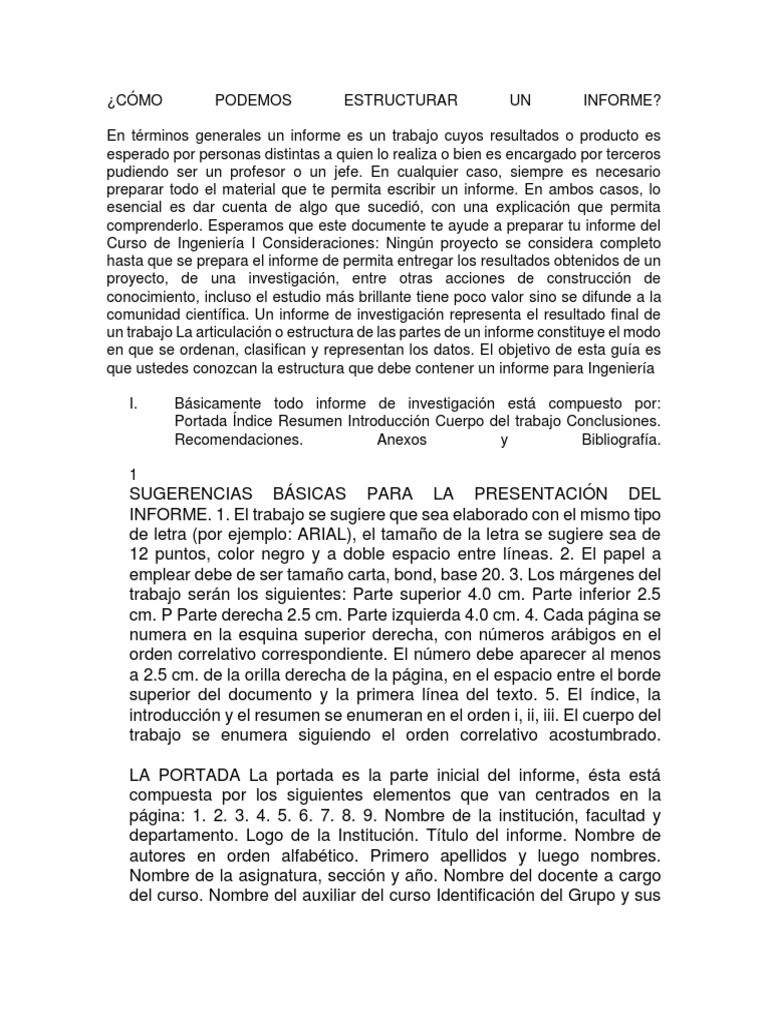 Estructura y Presentación de Informes | PDF | Diseño | Bibliografía