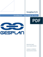 Gesplan - Checklist Importação de Taxas