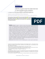 valores de referência para exames laboratoriais de colesterol, hemoglobina glicosilada e creatinina da população adulta brasileira