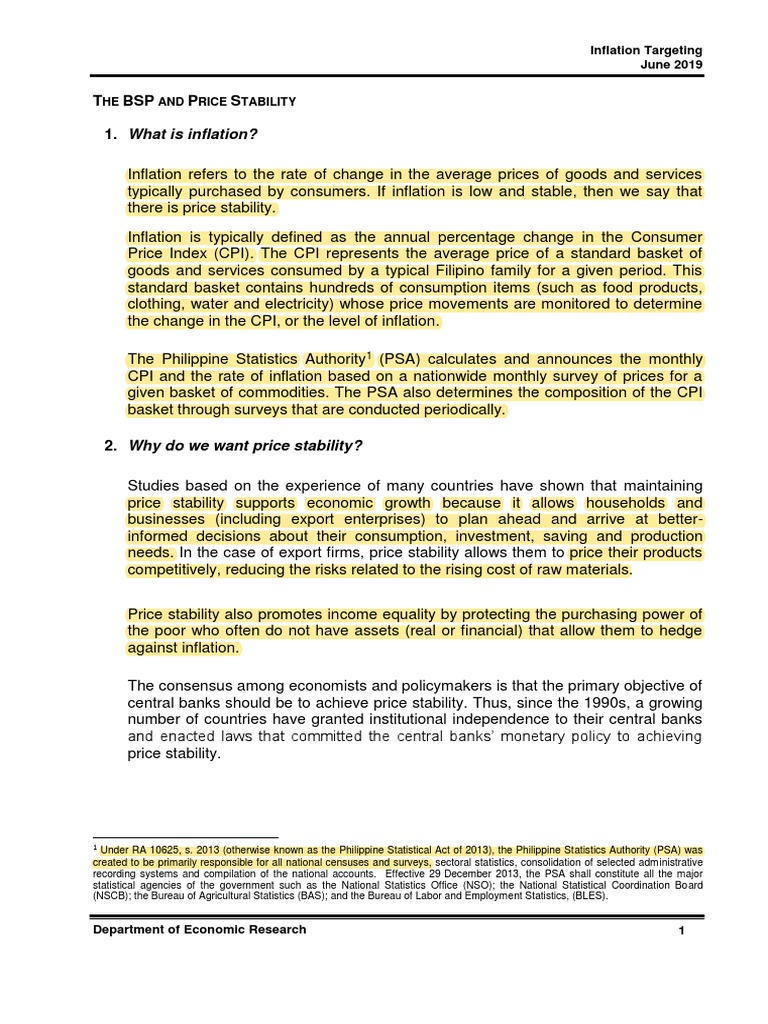 Understanding Inflation Targeting in the BSP | PDF | Monetary Policy ...