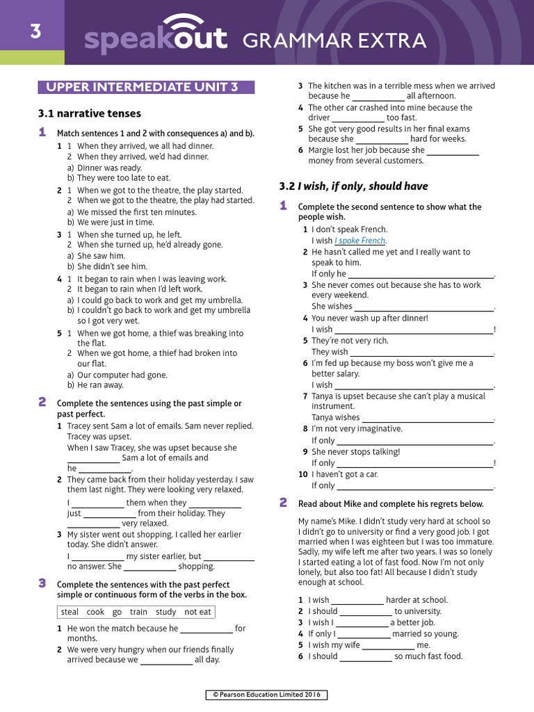 Speakout Grammar Extra Upper Intermediate Unit 3 | PDF
