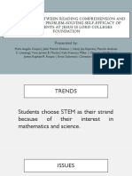 Relationship between reading comprehension and mathematical problem-solving self-efficacy among STEM students