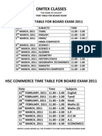 Time Table For Board Exam