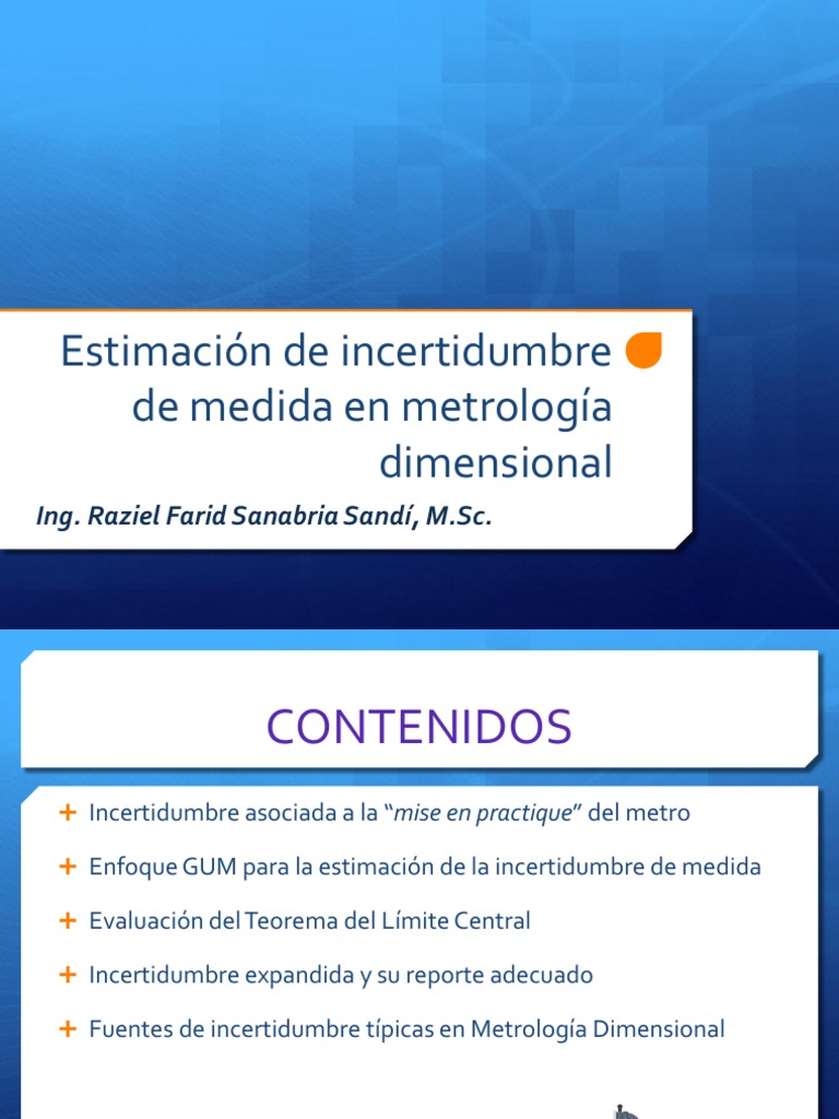 Estimación de Incertidumbre en Metrología | PDF | Medición | Metrología