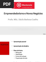 Empreendedorismo e Novos Negócios - aula 1 - Segundas - 2sem2019