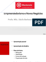 Empreendedorismo e Novos Negócios - aula 1 - Segundas - 2sem2019