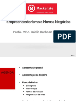 Empreendedorismo e Novos Negócios - Aula 1 - Segundas - 2sem2019