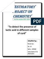 Chemistry Project Class 12 On Presence of Acetic Acid in Samples of Curd