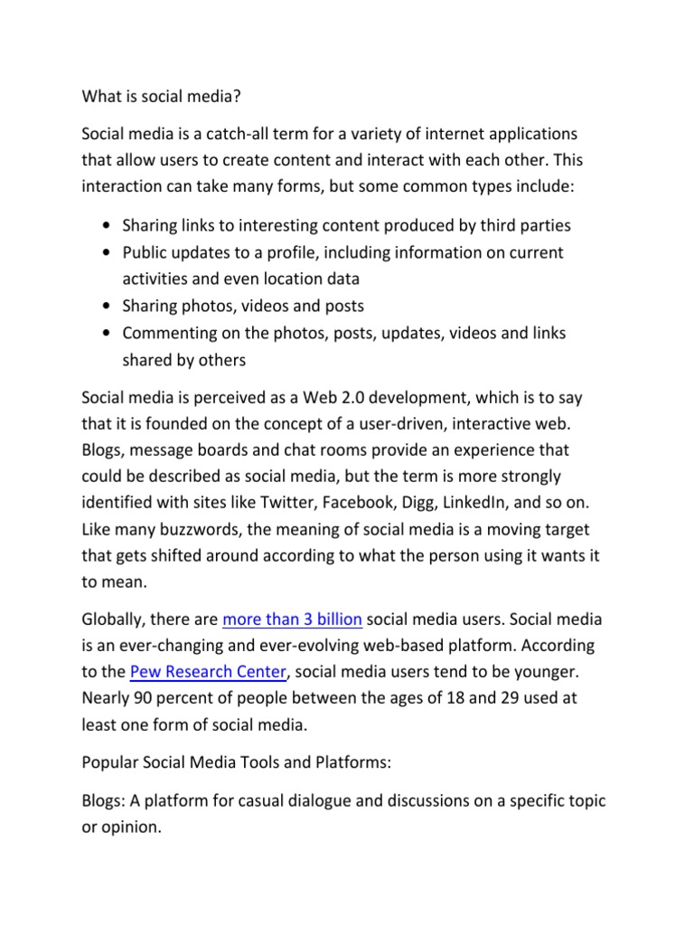 What Is Social Media PDF Public Opinion Social Media