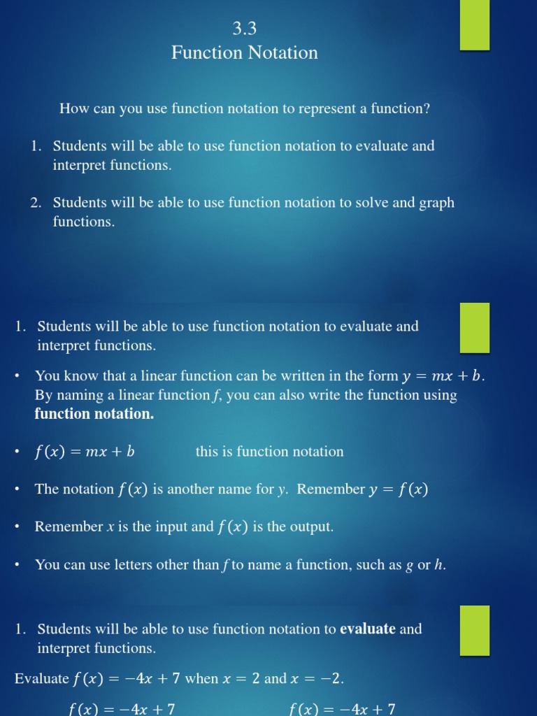 Understanding Function Notation | PDF | Function (Mathematics ...