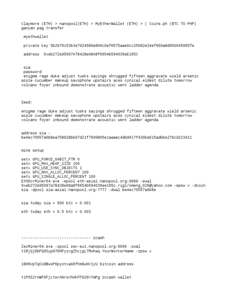 Nanopool Mining Configuration Guide | PDF | Teaching Methods & Materials |  Technology & Engineering