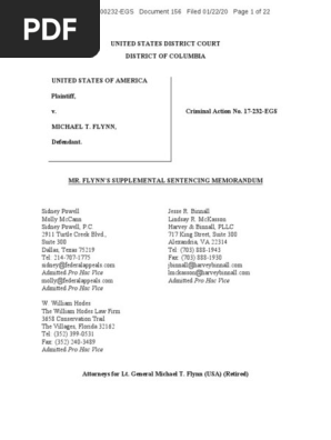 US v Flynn - Flynn Sentencing Memo