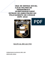 Manual do Aluno do Curso de Habilitação em Policiamento de Choque da PM de Pernambuco