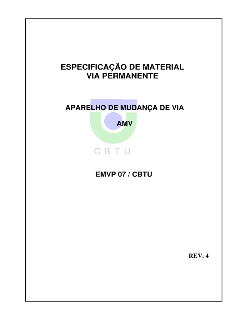 Especificação técnica detalhada para aparelhos de mudança de via (AMV ...